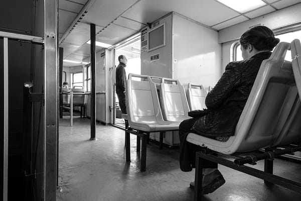 Inside the ferry from Lisbon to Cacilhas