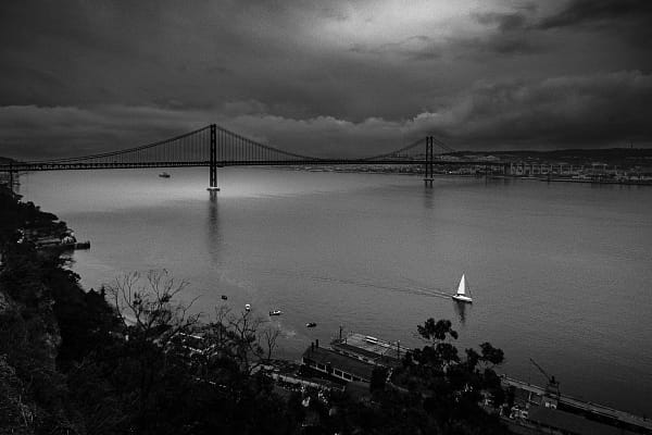 Tejo River and 25 April Bridge